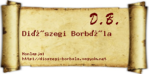 Diószegi Borbála névjegykártya
