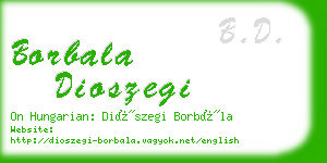 borbala dioszegi business card